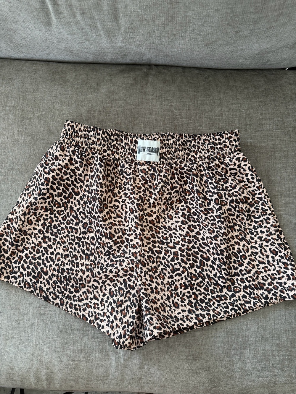 Leopard Print Women’s Shorts - Beige/Black